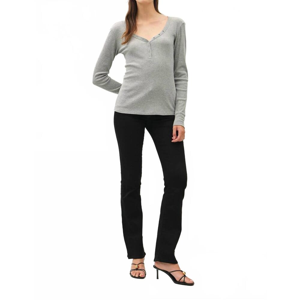 NEW BE COOL anna henley snap top in grey